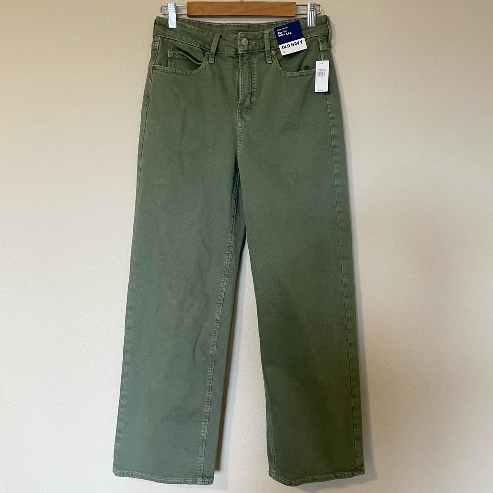 Old Navy Women’s Green Wide Leg Jeans